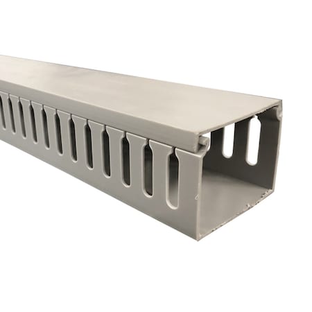 Kable Kontrol PVC Open Slot Wire Duct, 4" x 4" x 6.5' L, Gray, PK4 PFOS4X4S